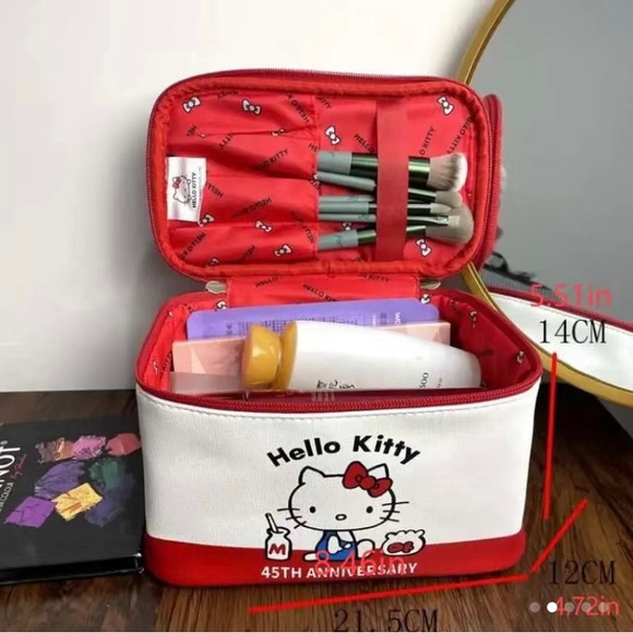New Hello Kitty Cosmetic Case 45th Anniversary - Picture 2 of 12